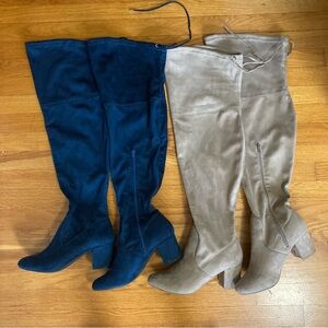 2 Pairs of Lane Bryant Over the Knee Faux Suede Boots 10W